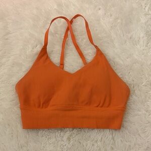 Aerie Vibrant Orange Ribbed Sports Bra